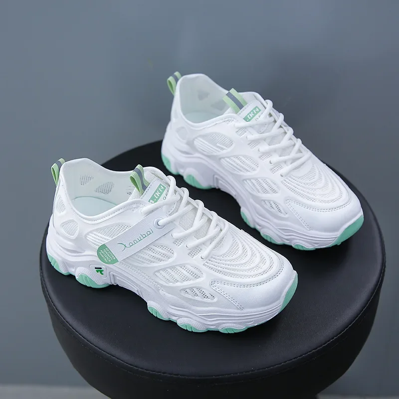White Running Shoes Women Summer Women Sports Shoes Mesh Breathable Sneakers Wear-resistant Outdoor Casual Shoes Tenis